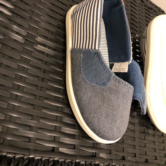 Joe Fresh 9T Denim Striped Velcro Boat Shoes - Picture 5 of 13